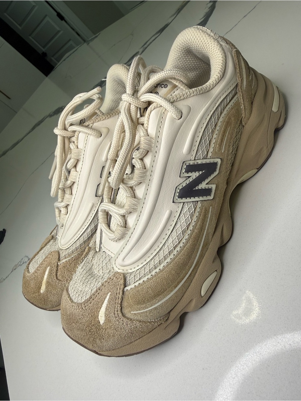 New Balance 1000 Parchment Angora PS Kids Size 3 Beige Cream PC1000SP Sneaker
